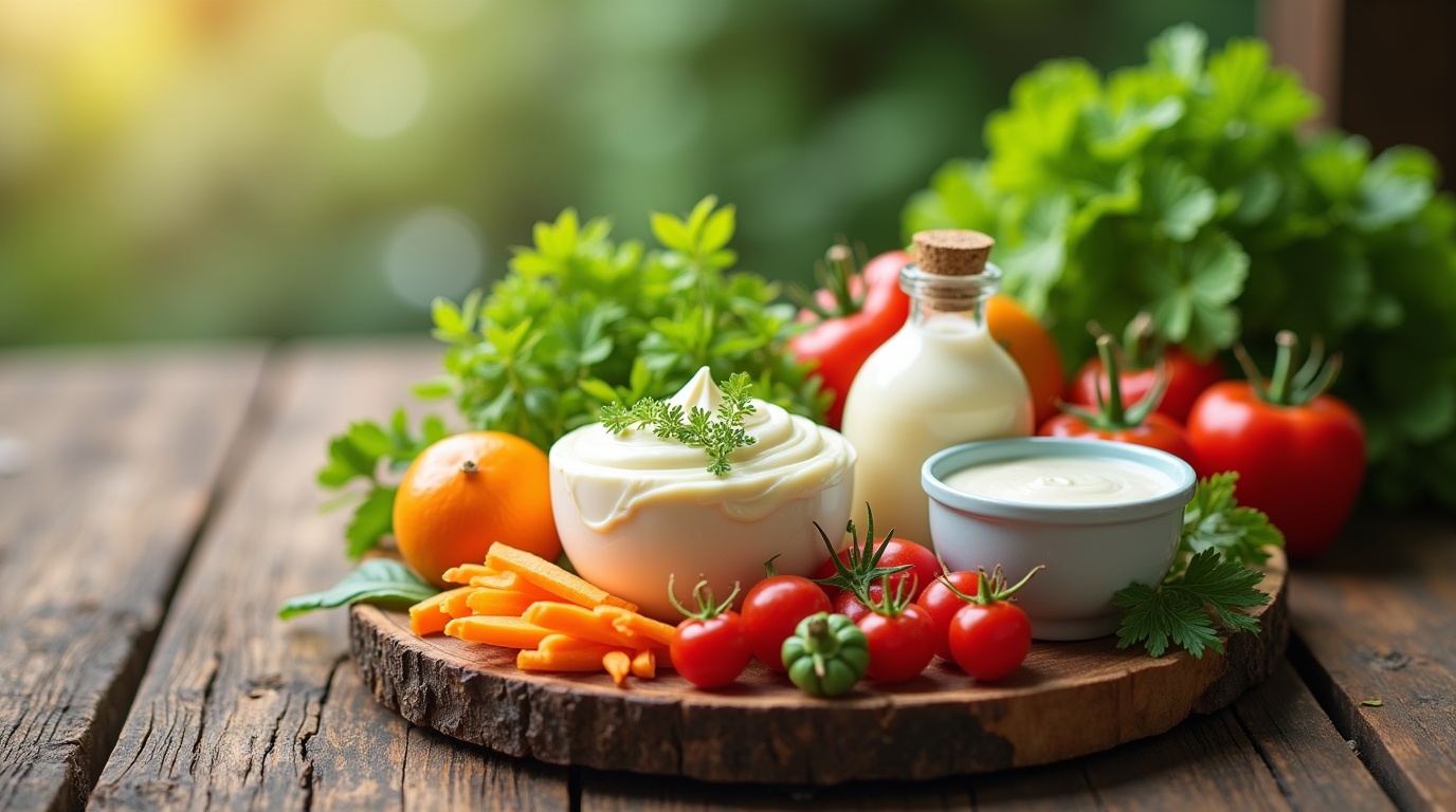 Repas équilibré avec probiotiques pour améliorer la digestion